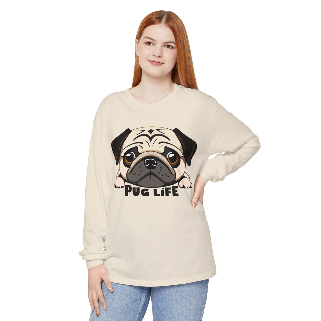 Super Cute Pug Life Comfort Colors Long Sleeved Shirt