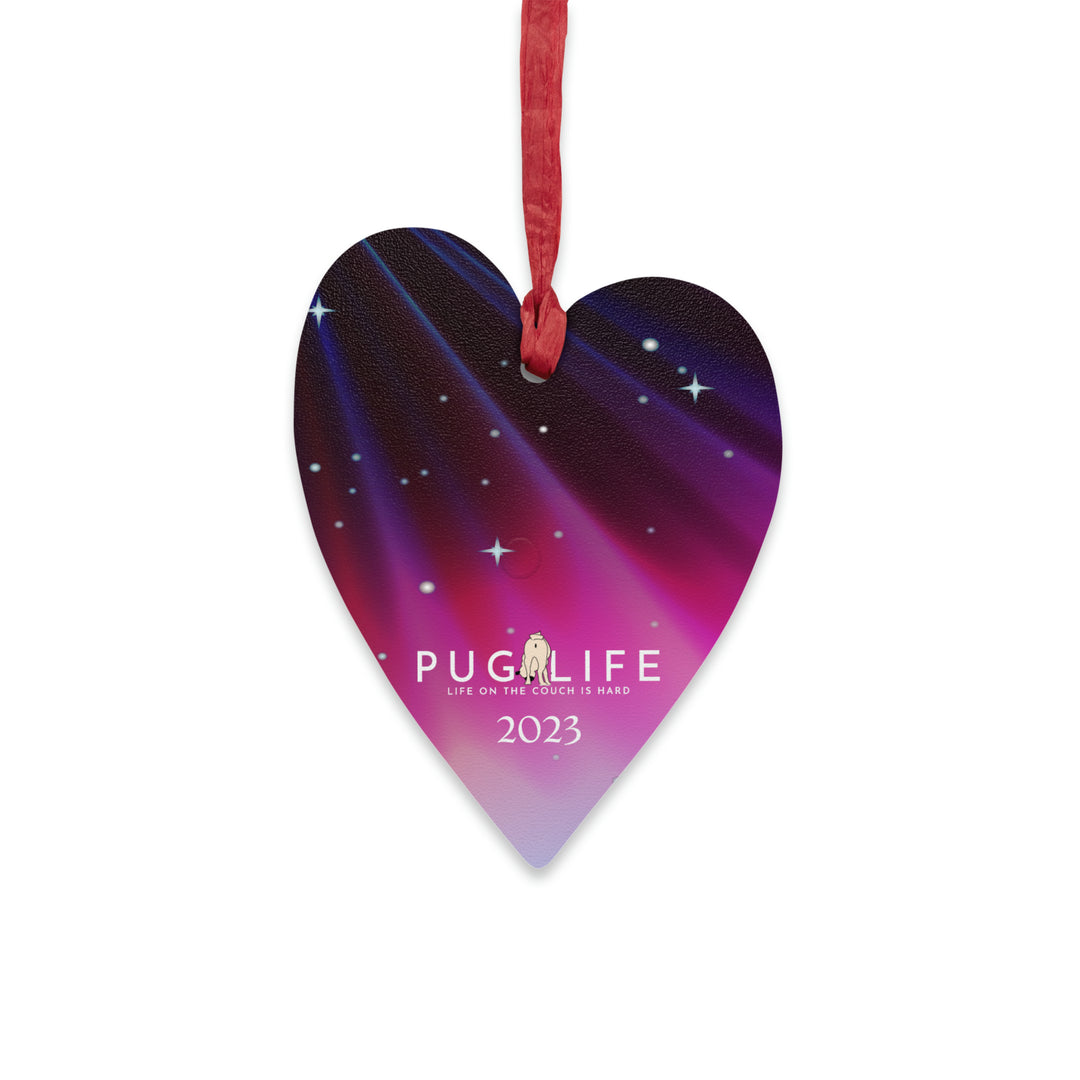 Pug Butt Heart Magnetic Wooden Ornament Pug Life