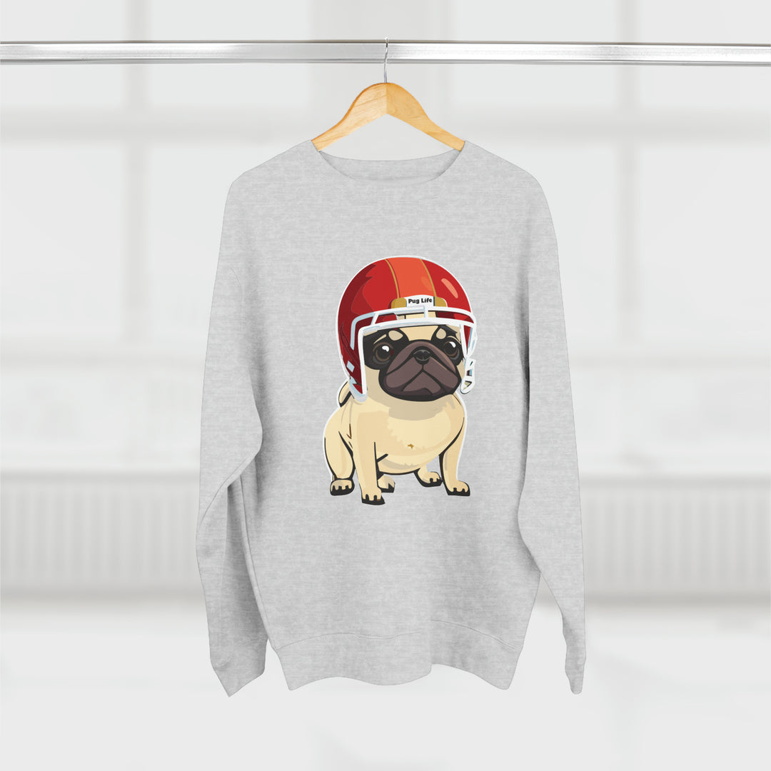 Just Here for the Pug Football Sweatshirt