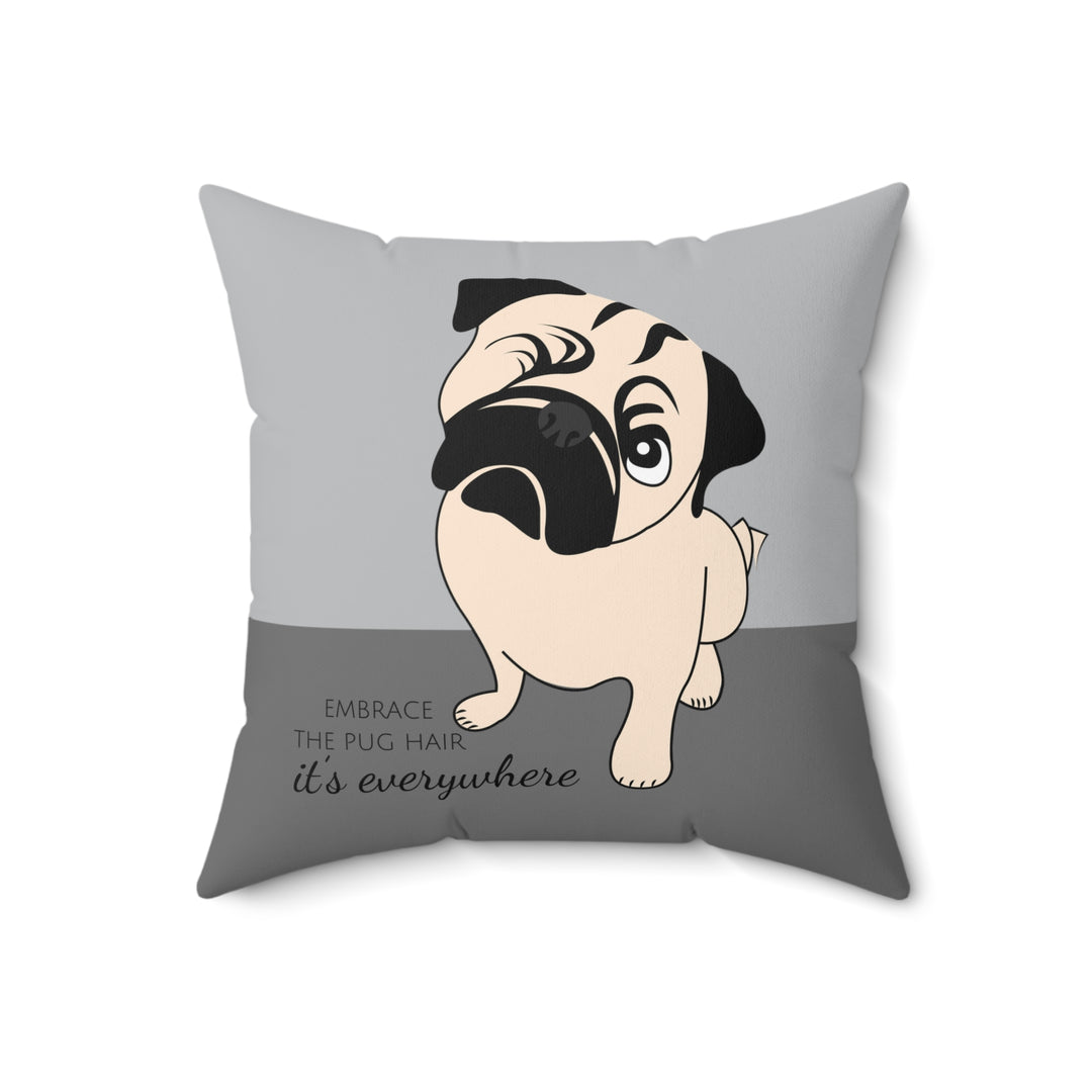 One Eyed Pug Hair Artisan 18-Inch Pillow Case