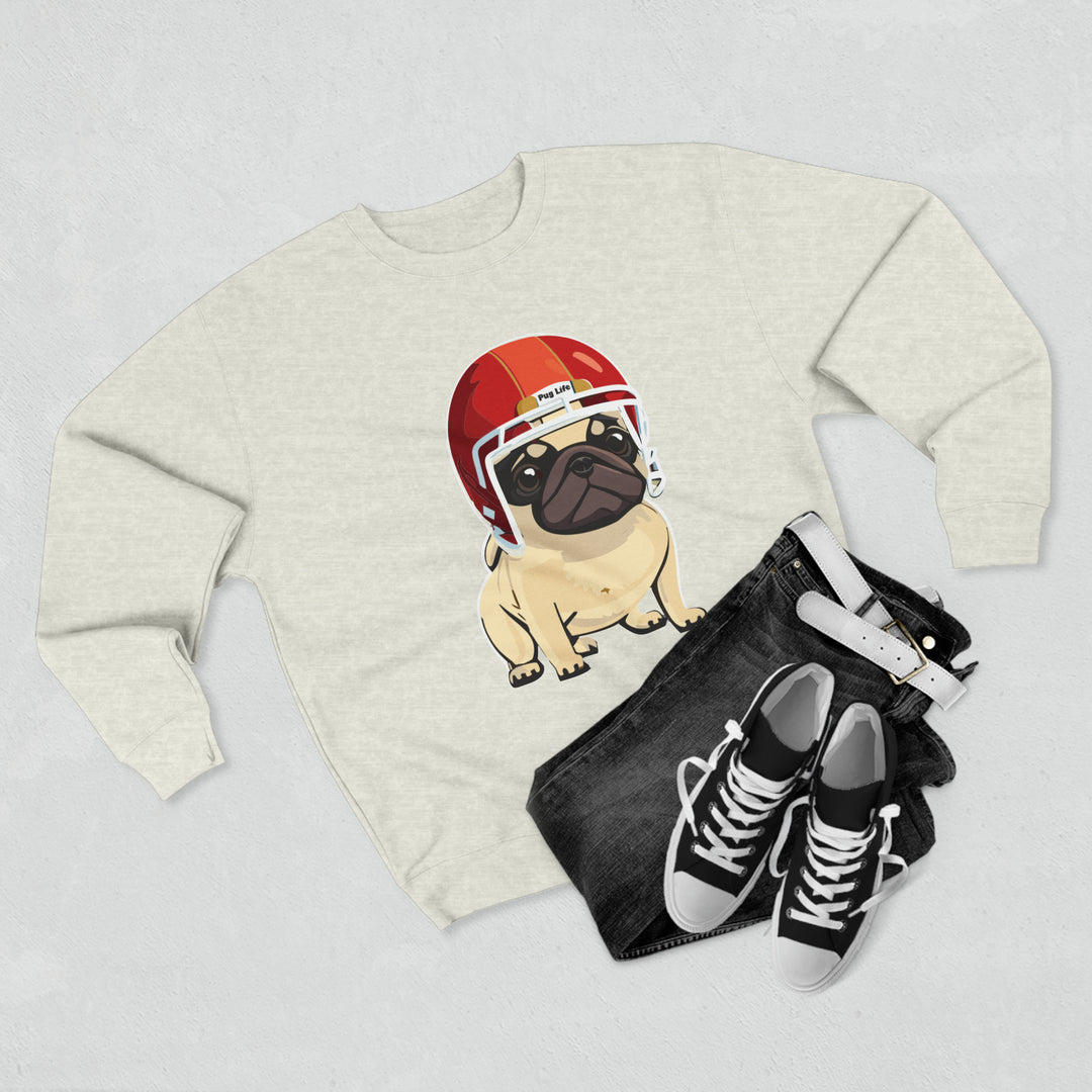 Just Here for the Pug Football Sweatshirt