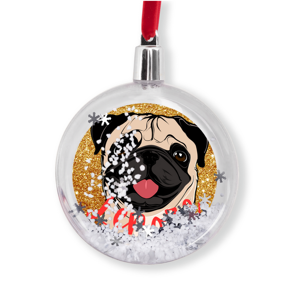 Personalized Pug Snow Globe Ornaments Pug Life