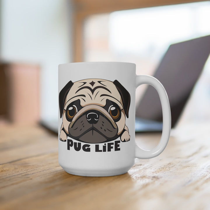 Cute Pug Life 15 oz Large Microwave and Dishwasher Safe Mug