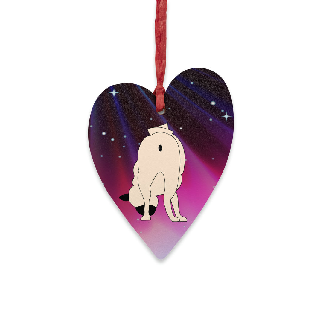 Pug Butt Heart Magnetic Wooden Ornament Pug Life