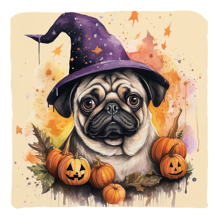 What a Witch Pug Throw Pillow Pug Life