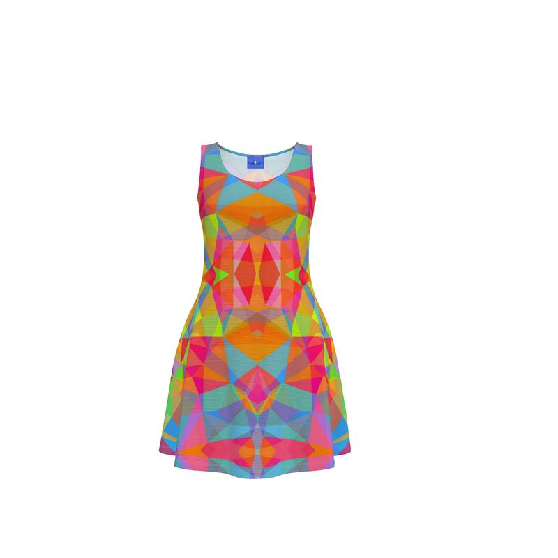 neon skater dresses Debbie 80s Neon Green Polka Dot Print Mini Skater Dress