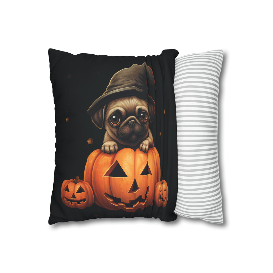 Pug Puppy Halloween Throw Pillow Pug Life