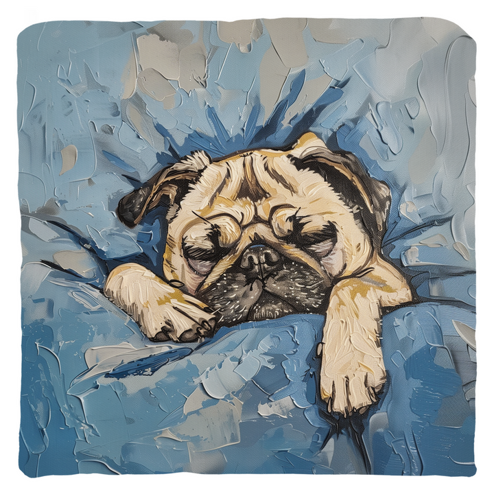 Sleeping Pug Pillow Case or Pillow with Insert