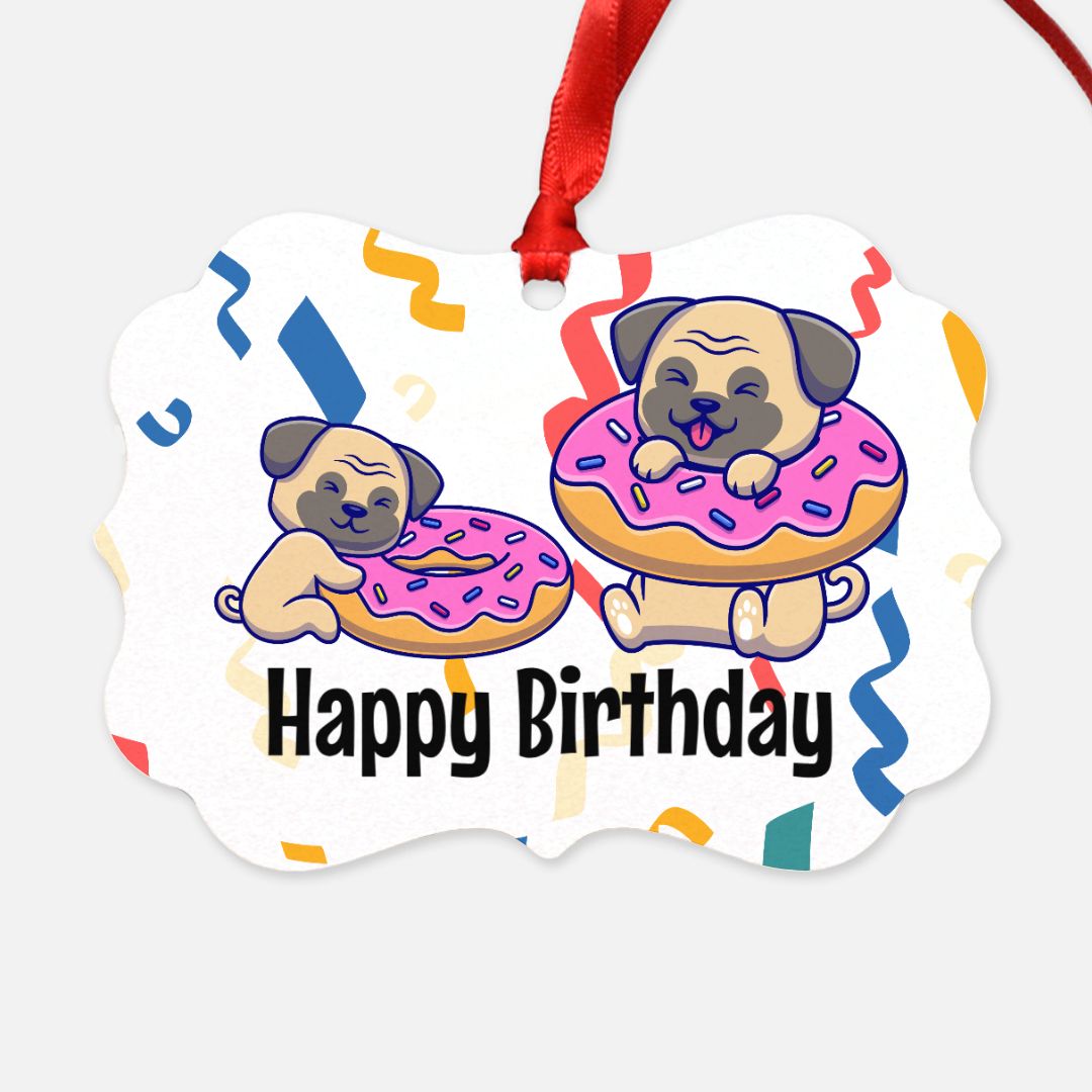 Keepsake Birthday Tag Ornament Pug Life