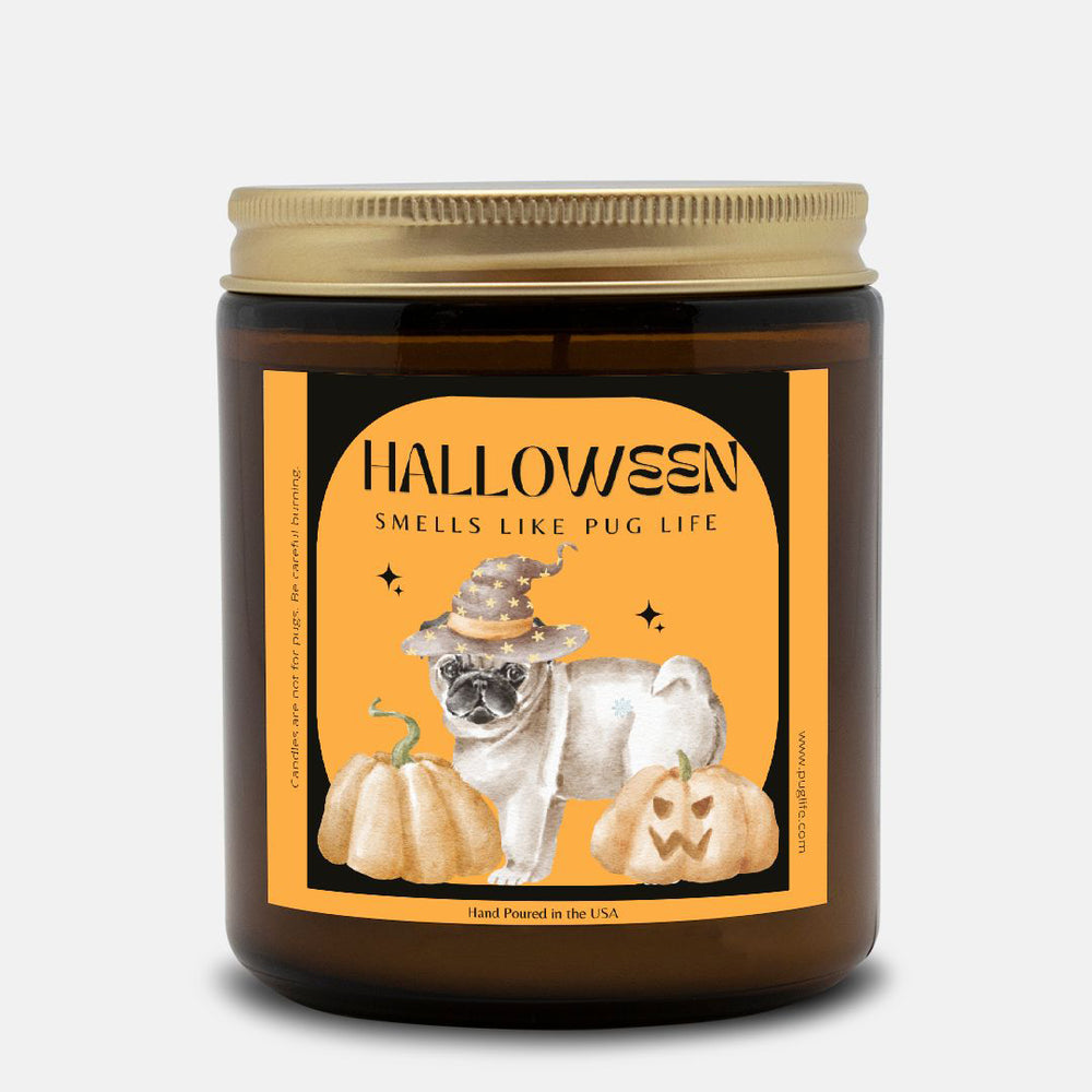 Pug Life Halloween 9 oz Glass Jar Candle Pug Life