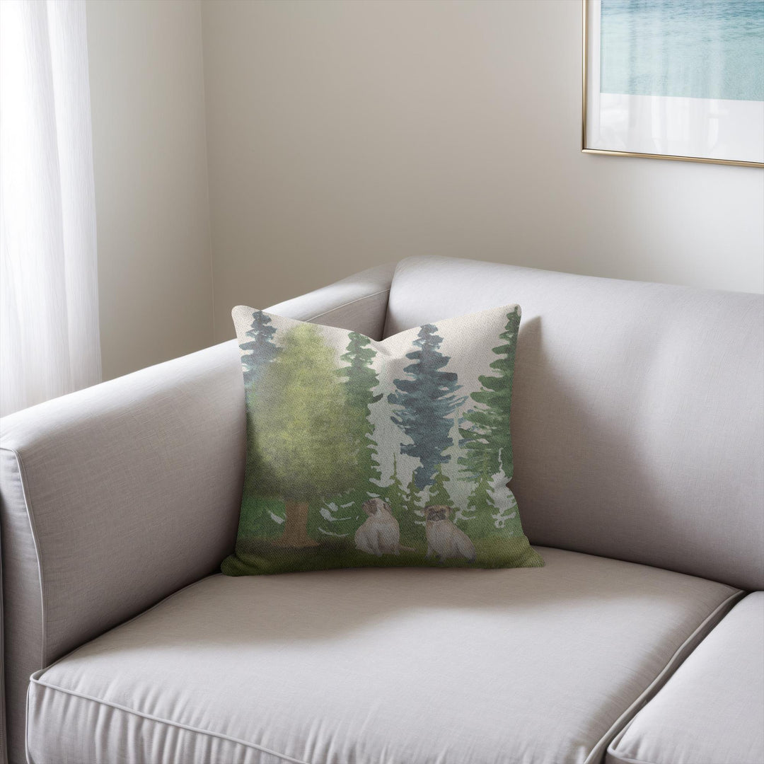Forest Pug Woven Pillows