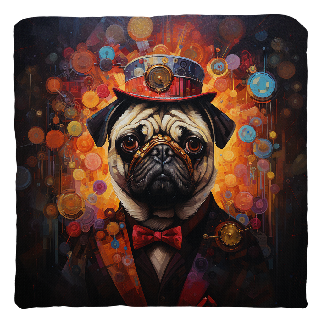 Mr. Baubles Steampunk Pug Pillow Pug Life