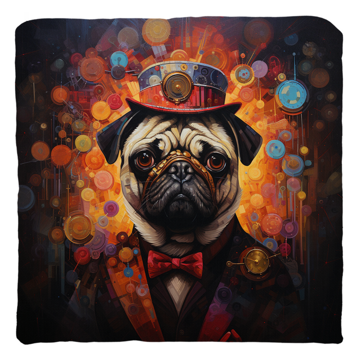 Mr. Baubles Steampunk Pug Pillow Pug Life