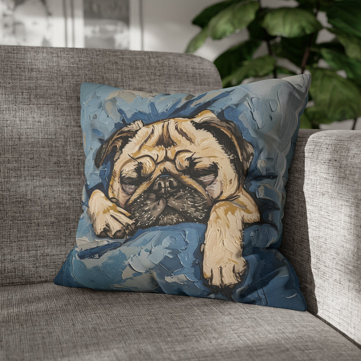 Sleeping Pug Pillow Case or Pillow with Insert