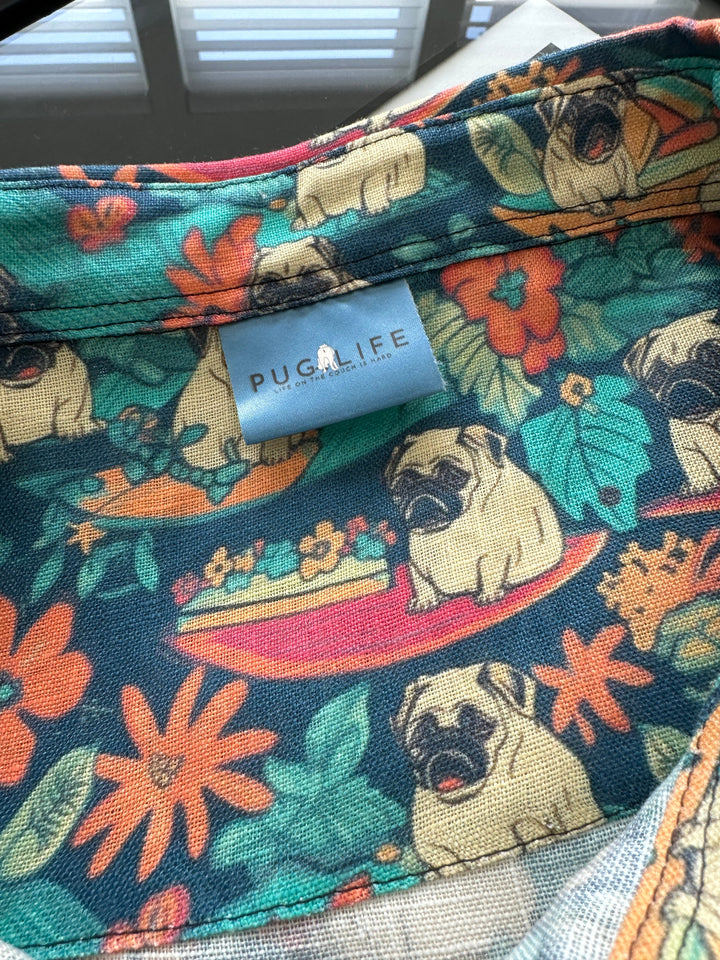 Grumpy Pug Aloha Camp Shirt Pug Life