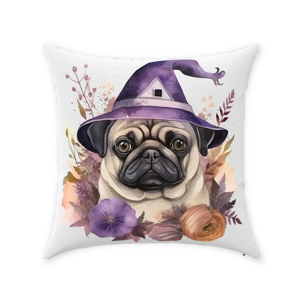 Witchy Pug Pillow for Spooky Season Pug Life