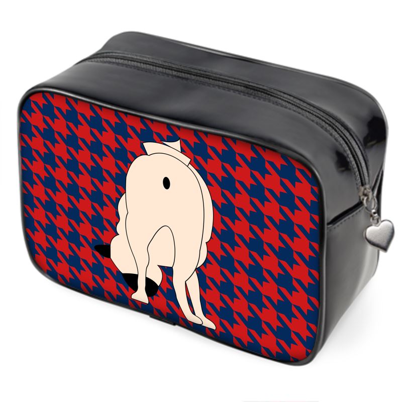 Houndstooth Pug Butt Toiletry Travel Bag Pug Life