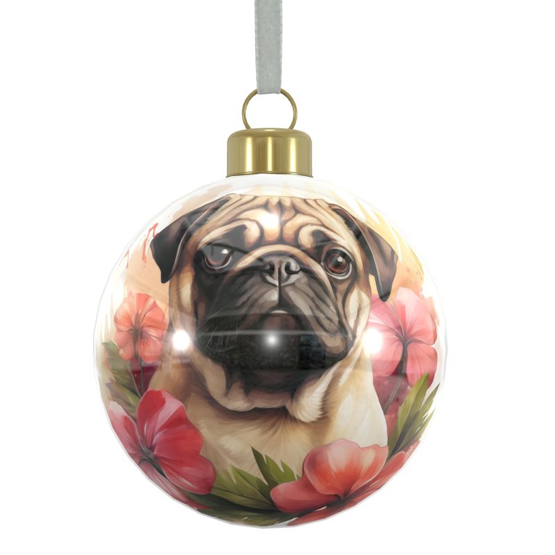 Tropical Pug Christmas Bulb Gift Set