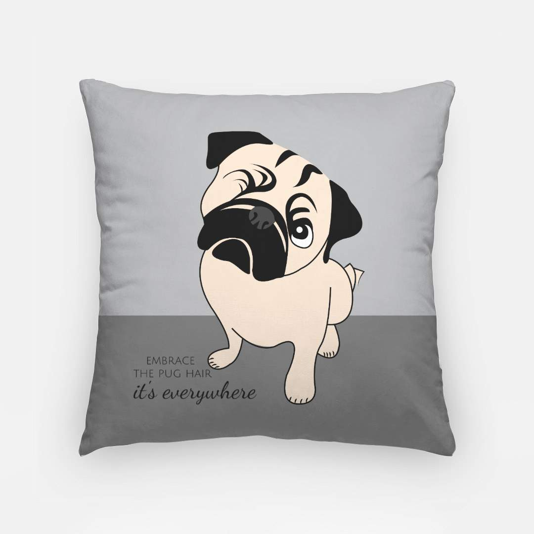 One Eyed Pug Hair Artisan Pillow 18 Inch – Pug Life