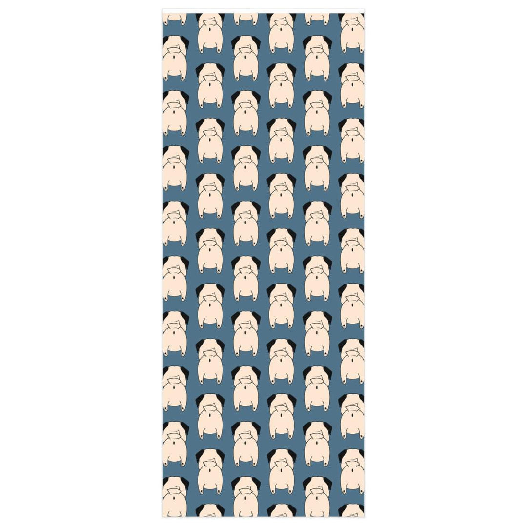Glossy Economical Pug Butt Wrapping Paper in two sizes Pug Life