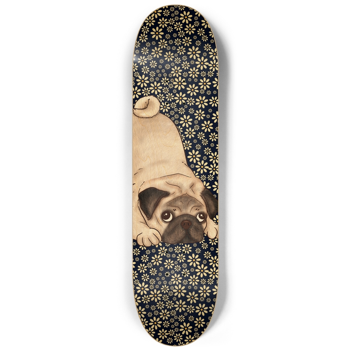 Flower Pug Girls 8.25" Skateboard
