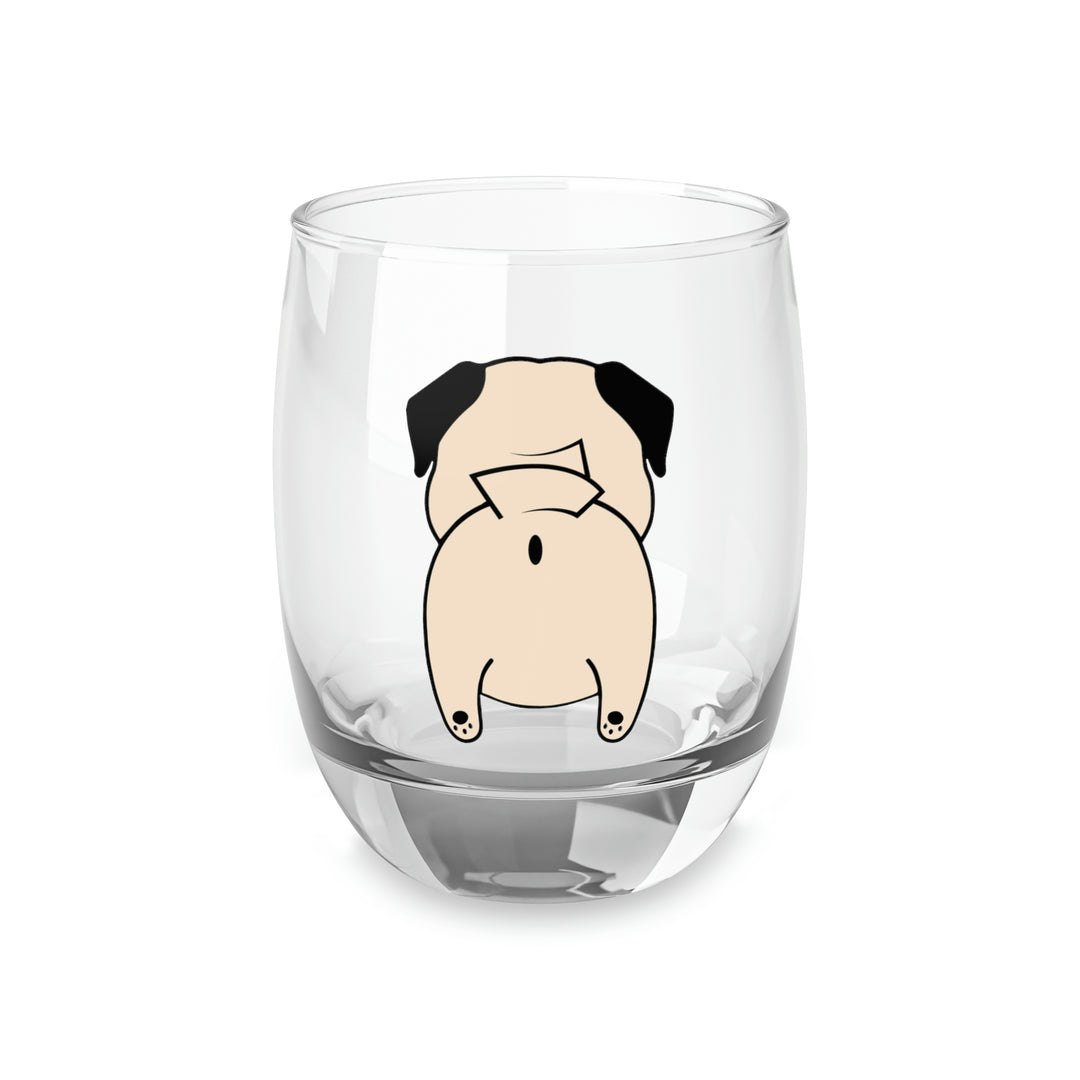 Pug Butt Whiskey Glass Pug Life