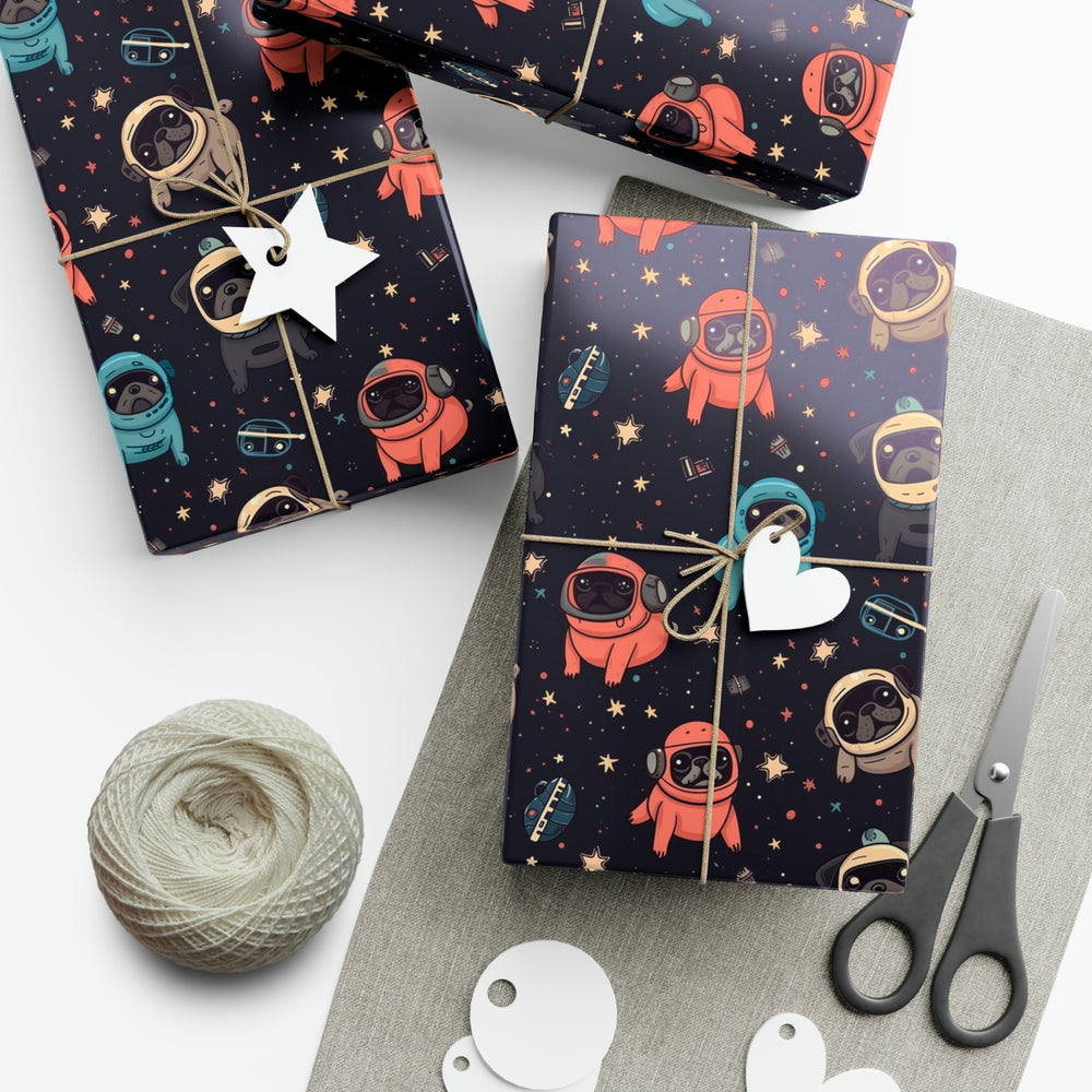 Space Pug Sustainably Printed Gift Wrap Pug Life