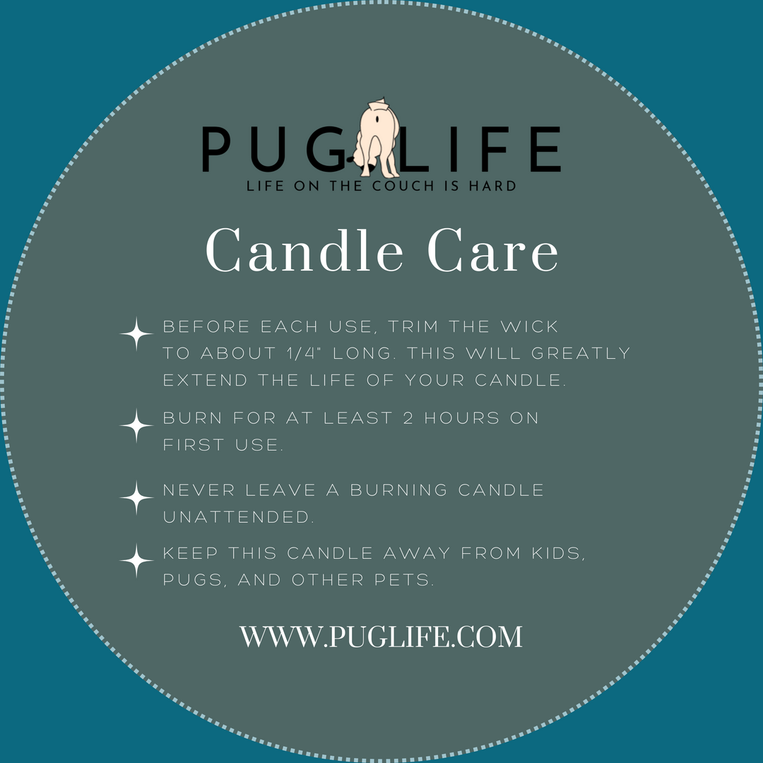 Pug Butt Scented Candle in Puggle Vintage Pug Life