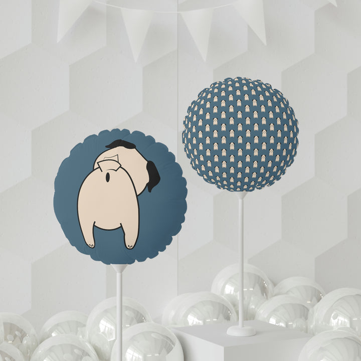 Reusable Mylar Pug Butt Balloon (Round or Heart-shaped) Pug Life