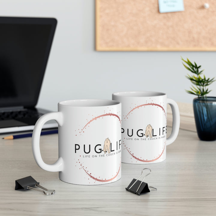 Pug Life Logo Dishwasher and Microwave Safe Mug Pug Life