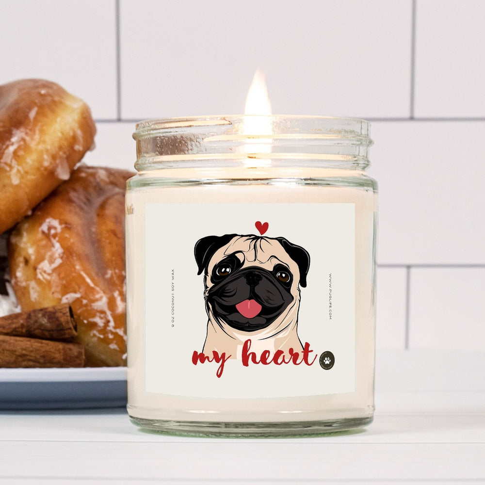 My Heart Belongs to a Pug Hand Poured Candle Pug Life