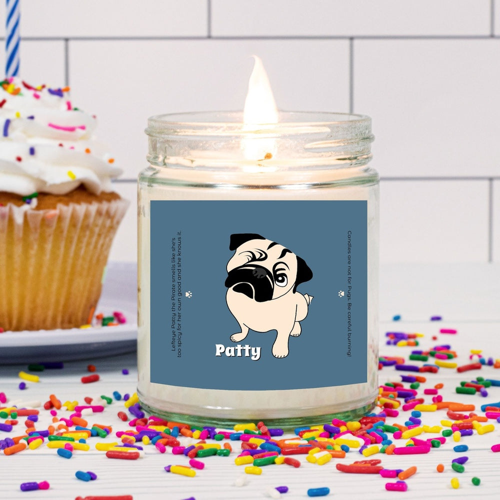 Patty-the-One-Eyed-Pug Candle Pug Life