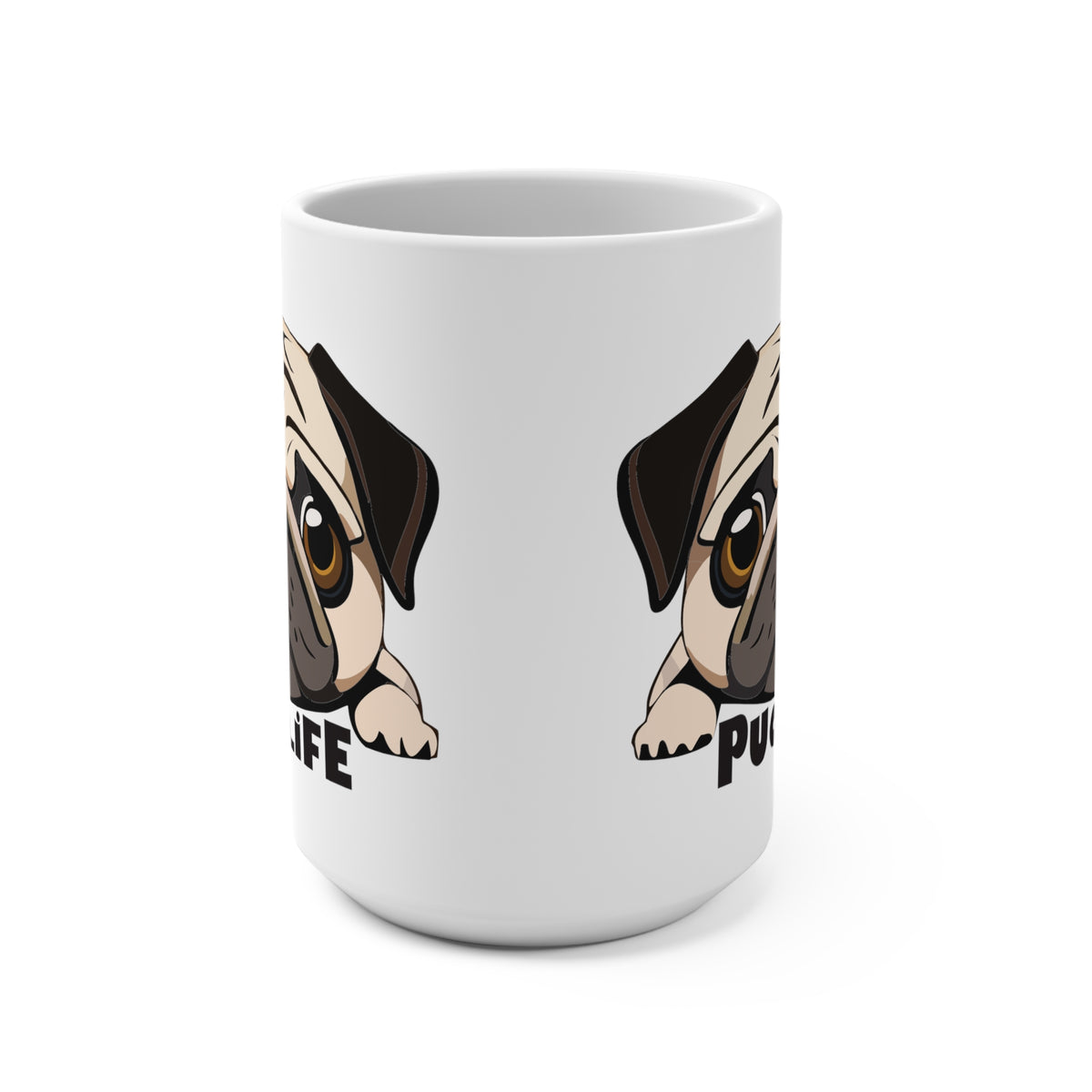 Cute Pug Life 15 oz Large Microwave and Dishwasher Safe Mug