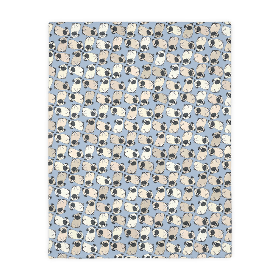 One Eyed Pug Velveteen Blanket