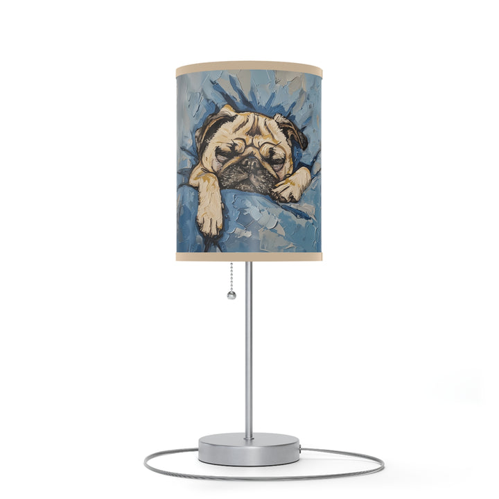 Sleeping Pug Table Lamp on Stand