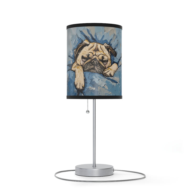 Sleeping Pug Table Lamp on Stand
