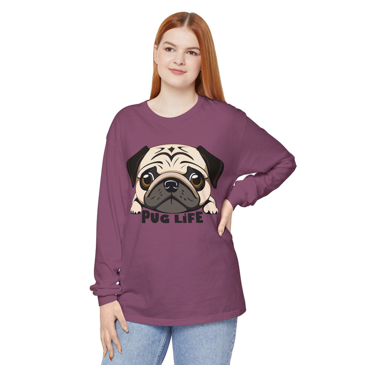 Super Cute Pug Life Comfort Colors Long Sleeved Shirt