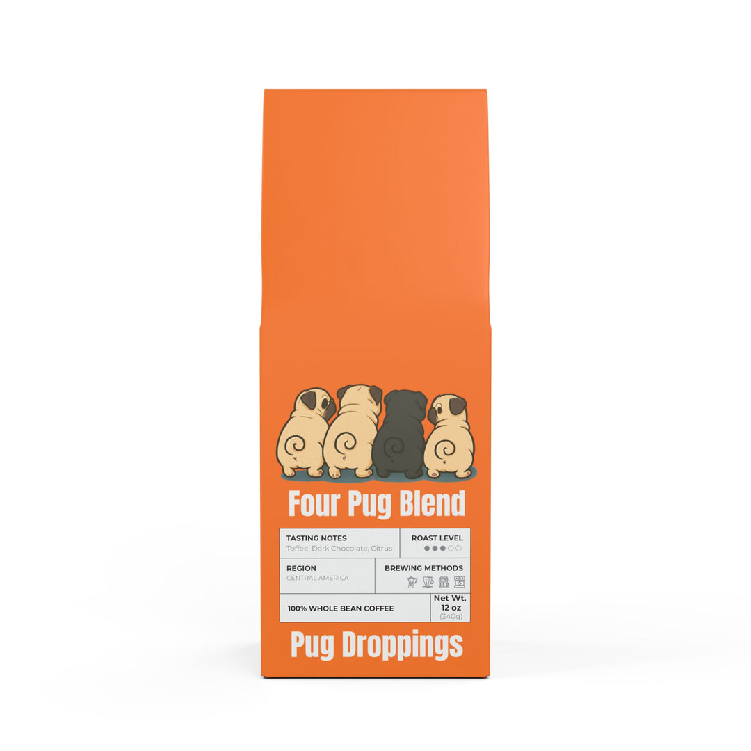 Four Pug Blend Pug Droppings Coffee Blend (Medium Roast)