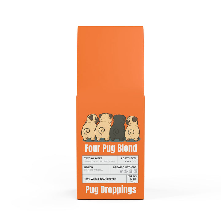 Four Pug Blend Pug Droppings Coffee Blend (Medium Roast)