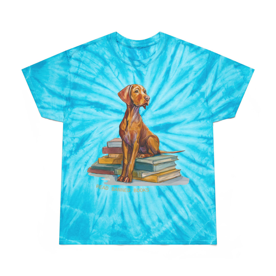 Vizsla Lover's "Read Banned Books" Tie-Die T-Shirt