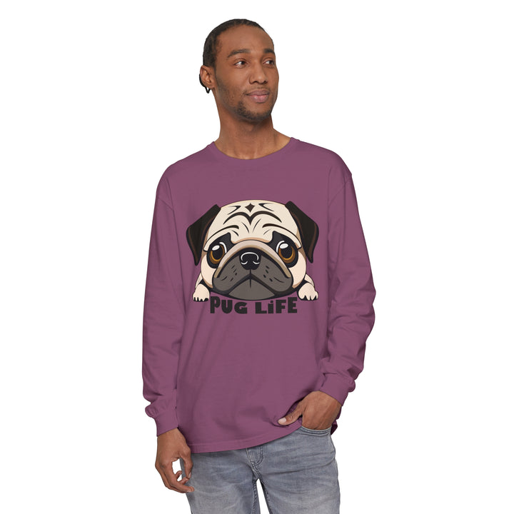 Super Cute Pug Life Comfort Colors Long Sleeved Shirt