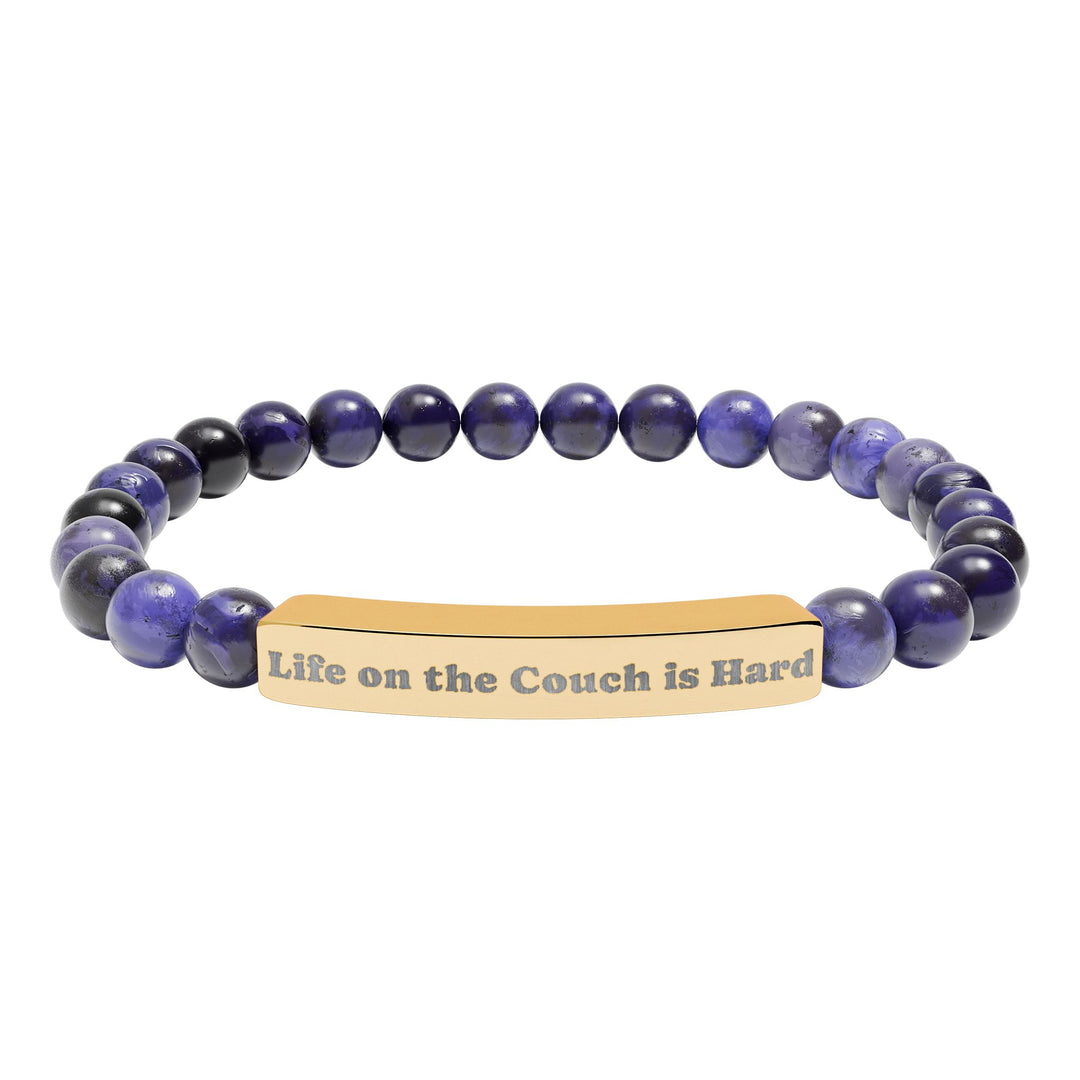 Life on the Couch is Hard Natural Stone Stretch Bracelet