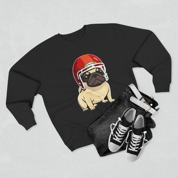 Just Here for the Pug Football Sweatshirt