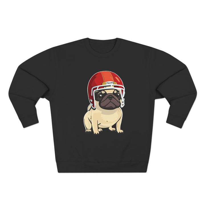 Just Here for the Pug Football Sweatshirt