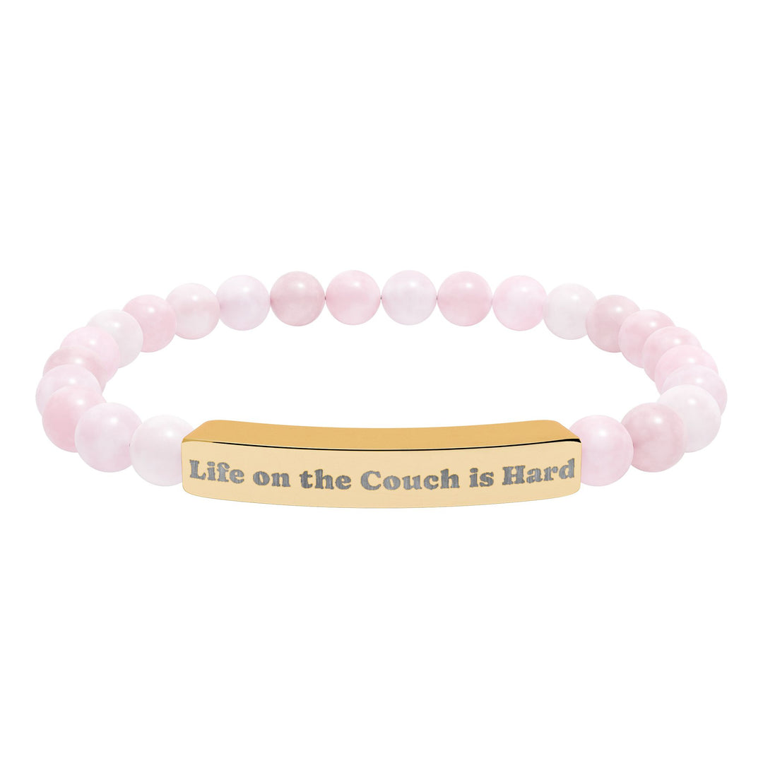 Life on the Couch is Hard Natural Stone Stretch Bracelet