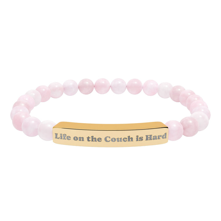 Life on the Couch is Hard Natural Stone Stretch Bracelet
