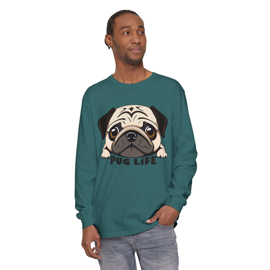 Super Cute Pug Life Comfort Colors Long Sleeved Shirt