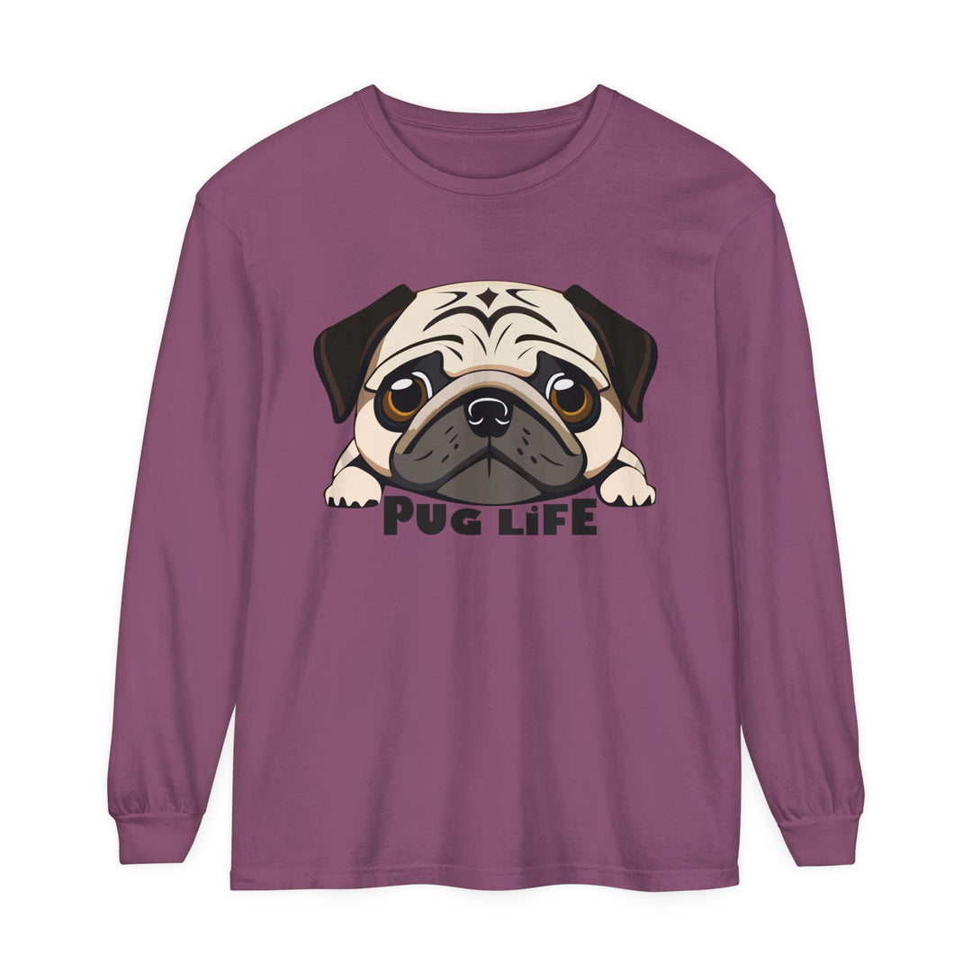 Super Cute Pug Life Comfort Colors Long Sleeved Shirt