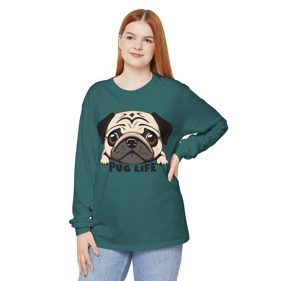 Super Cute Pug Life Comfort Colors Long Sleeved Shirt