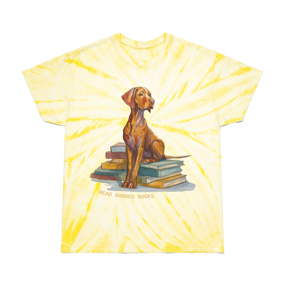 Vizsla Lover's "Read Banned Books" Tie-Die T-Shirt